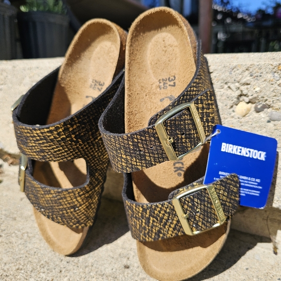 NWT Gold Python Arizona Birkenstocks - Picture 5 of 10
